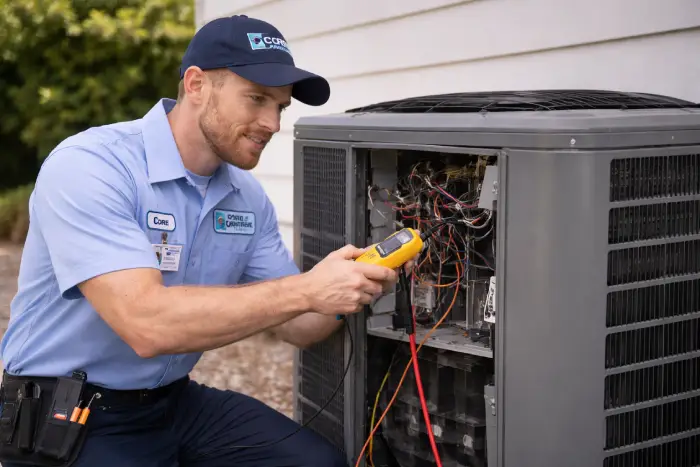 AC repair technician working in Brooklyn