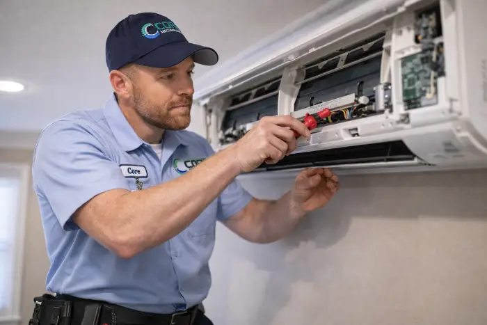 HVAC repair technician working in Brooklyn
